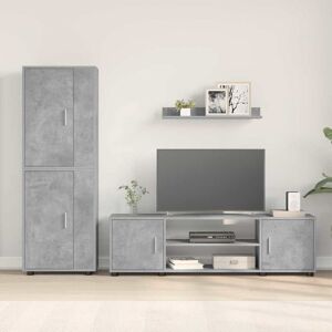 Latitude Run 4 Piece TV Cabinet Set 4 Pcs Engineered Wood Concrete Gray 88" Latitude Run 4 Piece TV Cabinet Set 4 Pcs Engineered Wood Concrete Gray 88"