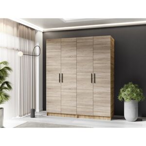 17 Stories Nitra 4 Door Wardrobe Oak Craft Gold/Sonoma 205cm H X 156cm W X 52.5cm D 17 Stories Nitra 4 Door Wardrobe Oak Craft Gold/Sonoma 205cm H X 156cm W X 52.5cm D