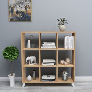 Norden Home 9 Cube Square Bookcase With Legs Cabinet Storage Shelving Display Wood Shelf Pine 100.3cm H X 88.2cm W X 20cm D Norden Home 9 Cube Square Bookcase With Legs Cabinet Storage Shelving Display Wood Shelf Pine 100.3cm H X 88.2cm W X 20cm D