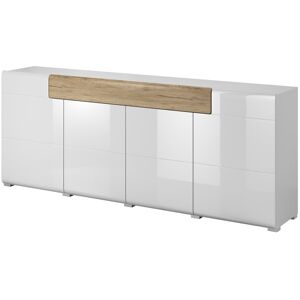 Ivy Bronx Febin 208 Cm Wide 1 Drawer Sideboard White Glossy 82cm H X 208cm W X 39cm D Ivy Bronx Febin 208 Cm Wide 1 Drawer Sideboard White Glossy 82cm H X 208cm W X 39cm D