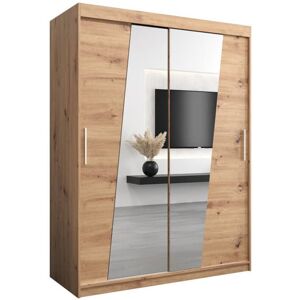 17 Stories Milbra 2 Door Manufactured Wood Wardrobe Oak Artisan 200cm H X 150cm W X 62cm D 17 Stories Milbra 2 Door Manufactured Wood Wardrobe Oak Artisan 200cm H X 150cm W X 62cm D