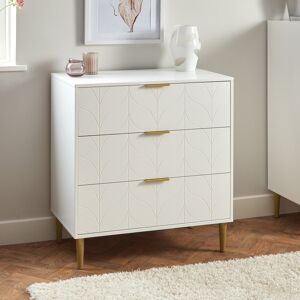 Fjørde & Co Adams 3 Drawer 80Cm W Chest of Drawers White 85.5cm H X 80cm W X 45cm D Fjørde & Co Adams 3 Drawer 80Cm W Chest of Drawers White 85.5cm H X 80cm W X 45cm D