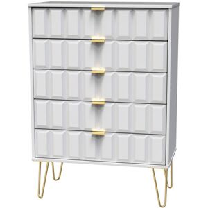 Canora Grey Fully Assembled Aliannah 5 - Drawer Chest of Drawers White Matt 107.5cm H X 76.5cm W X 41.5cm D Canora Grey Fully Assembled Aliannah 5 - Drawer Chest of Drawers White Matt 107.5cm H X 76.5cm W X 41.5cm D