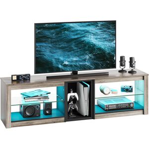 Blue Elephant TV Stand for TVs up to 70 inch, Gaming Entertainment Center for PS5, LED TV Cabinet with Glass Shelves Light Grey 70" Blue Elephant TV Stand for TVs up to 70 inch, Gaming Entertainment Center for PS5, LED TV Cabinet with Glass Shelves Light Grey 70"
