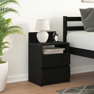 Latitude Run Bedside Cabinet With 2 Drawers 40X33x60 Cm Black 60cm H X 40cm W X 33cm D Latitude Run Bedside Cabinet With 2 Drawers 40X33x60 Cm Black 60cm H X 40cm W X 33cm D
