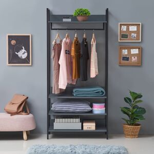 Mercury Zaira Wardrobe Dark Grey 180 cm H x 83.8 cm W x 40 cm D Mercury Zaira Wardrobe Dark Grey 180 cm H x 83.8 cm W x 40 cm D
