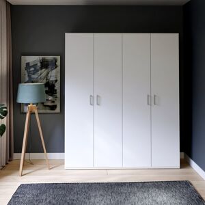 17 Stories 4-Door Wardrobe, Made of Engineered Wood, Mauvella Oak, 177.5cm W x 210.5cm H x 54.2cm D White 210.5cm H X 177.5cm W X 54.2cm D 17 Stories 4-Door Wardrobe, Made of Engineered Wood, Mauvella Oak, 177.5cm W x 210.5cm H x 54.2cm D White 210.5cm H X 177.5cm W X 54.2cm D
