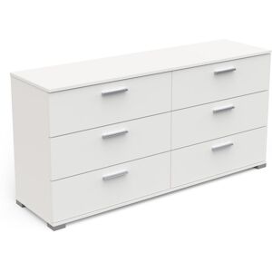 Latitude Run Barbaa 6 Drawer (3+3) Matt White Chest of Drawers Matt White 76cm H X 151cm W X 42cm D Latitude Run Barbaa 6 Drawer (3+3) Matt White Chest of Drawers Matt White 76cm H X 151cm W X 42cm D
