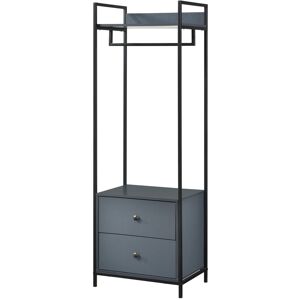 Borough Wharf Alva Open Wardrobe with 2 Drawers Dark Grey Borough Wharf Alva Open Wardrobe with 2 Drawers Dark Grey