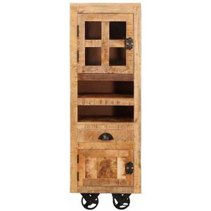 Borough Wharf Highboard With Drawer Brown 40 X 30 X 120.5 Cm Solid Mango Wood Brown 120.5cm H X 40cm W X 30cm D Borough Wharf Highboard With Drawer Brown 40 X 30 X 120.5 Cm Solid Mango Wood Brown 120.5cm H X 40cm W X 30cm D