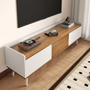 Fjørde & Co TV Stand for TVs up to 65" White/Brown Wood 65" Fjørde & Co TV Stand for TVs up to 65" White/Brown Wood 65"
