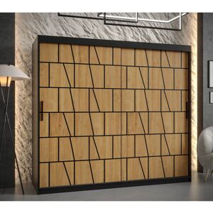 Ebern Designs Maxxine 2 Door Manufactured Wood Wardrobe Matte Black 200cm H x 200cm W x 62cm D Ebern Designs Maxxine 2 Door Manufactured Wood Wardrobe Matte Black 200cm H x 200cm W x 62cm D