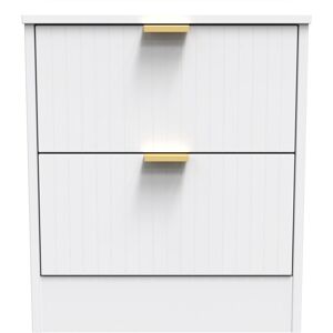 Canora Grey Barriner 2 Drawer Bedside Cabinet With Gold Handles (Ready Assembled) White Matt 53cm H X 45cm W X 40cm D Canora Grey Barriner 2 Drawer Bedside Cabinet With Gold Handles (Ready Assembled) White Matt 53cm H X 45cm W X 40cm D