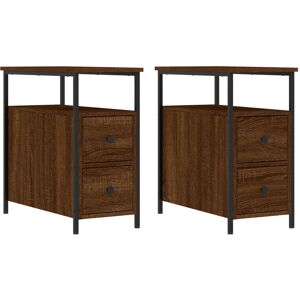 Borough Wharf Nedlands 2 Drawer Bedside Table Brown Oak 60cm H X 30cm W X 60cm D Borough Wharf Nedlands 2 Drawer Bedside Table Brown Oak 60cm H X 30cm W X 60cm D