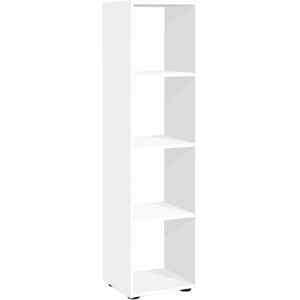 Ebern Designs FMD Standing Shelf with 4 Compartments Concrete Grey White 138.5cm H X 36.5cm W X 33cm D Ebern Designs FMD Standing Shelf with 4 Compartments Concrete Grey White 138.5cm H X 36.5cm W X 33cm D