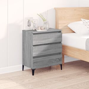 George Oliver Caraban 3 Drawer Bedside Table Grey/Black 70cm H X 60cm W X 35cm D George Oliver Caraban 3 Drawer Bedside Table Grey/Black 70cm H X 60cm W X 35cm D