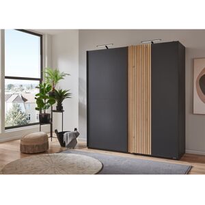 17 Stories Naadira 2 Door Manufactured Wood Wardrobe Black 198cm H X 180cm W X 65cm D 17 Stories Naadira 2 Door Manufactured Wood Wardrobe Black 198cm H X 180cm W X 65cm D