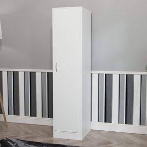 17 Stories Maybery 1 Door Wardrobe, With Shelf & Hanging Rail Bedroom Storage Furniture White 170cm H X 40cm W X 53cm D 17 Stories Maybery 1 Door Wardrobe, With Shelf & Hanging Rail Bedroom Storage Furniture White 170cm H X 40cm W X 53cm D