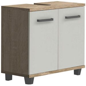 Wade Logan Aceituno 69cm Free-Standing Vanity Unit Base Sonoma Oak/White Gloss 62cm H X 68.6cm W X 34.8cm D Wade Logan Aceituno 69cm Free-Standing Vanity Unit Base Sonoma Oak/White Gloss 62cm H X 68.6cm W X 34.8cm D