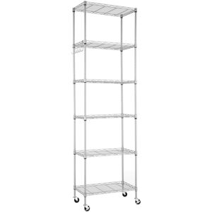 Rebrilliant Airmont 54cm W Steel Shelving Unit with Wheels Silver 175cm H X 54cm W X 29cm D Rebrilliant Airmont 54cm W Steel Shelving Unit with Wheels Silver 175cm H X 54cm W X 29cm D