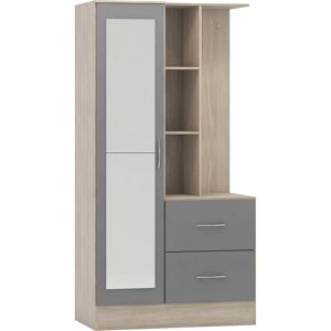Zipcode Design Cascio Wardrobe Grey Gloss 183.5cm H X 94cm W X 52cm D Zipcode Design Cascio Wardrobe Grey Gloss 183.5cm H X 94cm W X 52cm D
