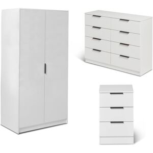 17 Stories Glenhaven 3 Piece Bedroom Set Pure White 180cm H X 93cm W X 52cm D 17 Stories Glenhaven 3 Piece Bedroom Set Pure White 180cm H X 93cm W X 52cm D