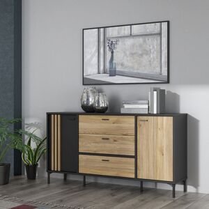 Latitude Run 2 Door, 3 Drawer Chest of Drawers, 159,5 cm W x 86,2 cm H x 41,5 cm D Black;Beige 62.3cm H X 33.7cm W X 16.2cm D Latitude Run 2 Door, 3 Drawer Chest of Drawers, 159,5 cm W x 86,2 cm H x 41,5 cm D Black;Beige 62.3cm H X 33.7cm W X 16.2cm D