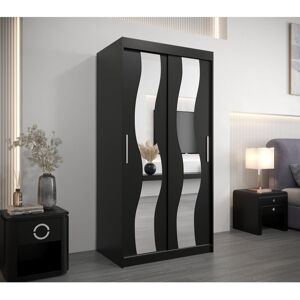 Latitude Run Hobscheid 2 Door Sliding Wardrobe Black Matt 200cm H X 100cm W X 62cm D Latitude Run Hobscheid 2 Door Sliding Wardrobe Black Matt 200cm H X 100cm W X 62cm D