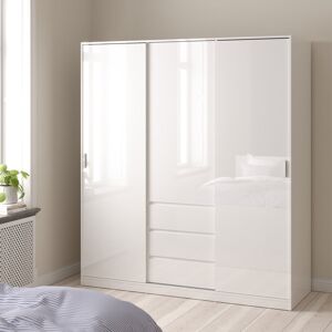 Brayden Studio Bonaira 3 Door Sliding Wardrobe White High Gloss 200.4cm H X 177cm W X 60cm D Brayden Studio Bonaira 3 Door Sliding Wardrobe White High Gloss 200.4cm H X 177cm W X 60cm D