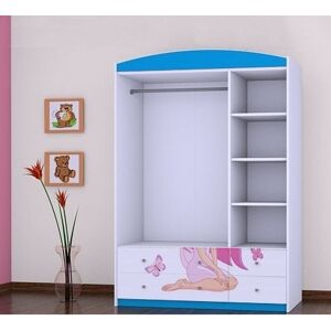 Zoomie Kids Wilczek 3 Door Wardrobe Blue 180cm H X 133cm W X 54cm D Zoomie Kids Wilczek 3 Door Wardrobe Blue 180cm H X 133cm W X 54cm D