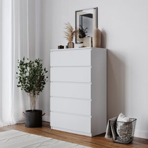 17 Stories Baptistine 5 Drawer 70Cm W Chest of Drawers White 108.5cm H X 70cm W X 35cm D 17 Stories Baptistine 5 Drawer 70Cm W Chest of Drawers White 108.5cm H X 70cm W X 35cm D