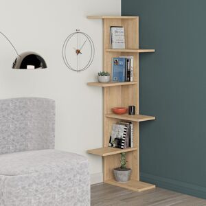 Zipcode Design Saso Corner Bookcase 5-Tier Storage Unit Saphire Oak 141cm H X 37cm W X 37cm D Zipcode Design Saso Corner Bookcase 5-Tier Storage Unit Saphire Oak 141cm H X 37cm W X 37cm D
