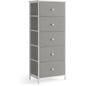 17 Stories Chest Of Drawers Bedroom, Drawer Storage Unit, Dresser With 5 Fabric Drawers, Metal Frame, Tall And Slim, For Closet, Dove Grey And Cream White White/Grey 112.3cm H X 45cm W X 29.8cm D 17 Stories Chest Of Drawers Bedroom, Drawer Storage Unit, Dresser With 5 Fabric Drawers, Metal Frame, Tall And Slim, For Closet, Dove Grey And Cream White White/Grey 112.3cm H X 45cm W X 29.8cm D