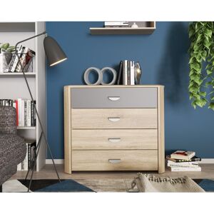 Ebern Designs Bramley 4 Drawer 93.5cm W Dresser Grey;Sonoma Oak 82.4cm H X 93.5cm W X 41.3cm D Ebern Designs Bramley 4 Drawer 93.5cm W Dresser Grey;Sonoma Oak 82.4cm H X 93.5cm W X 41.3cm D