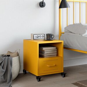 Latitude Run Bedside Cabinet 36X39x43.5 Cm Steel Mustard Yellow 43.5cm H X 36cm W X 39cm D Latitude Run Bedside Cabinet 36X39x43.5 Cm Steel Mustard Yellow 43.5cm H X 36cm W X 39cm D