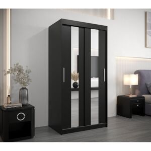 Latitude Run Abdurahmon 2 Door Sliding Wardrobe Matte Black 200cm H X 100cm W X 62cm D Latitude Run Abdurahmon 2 Door Sliding Wardrobe Matte Black 200cm H X 100cm W X 62cm D