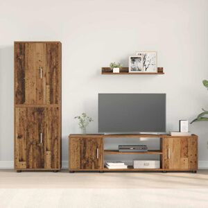Latitude Run 4 Piece TV Cabinet Set 4 Pcs Engineered Wood Old Wood 88" Latitude Run 4 Piece TV Cabinet Set 4 Pcs Engineered Wood Old Wood 88"