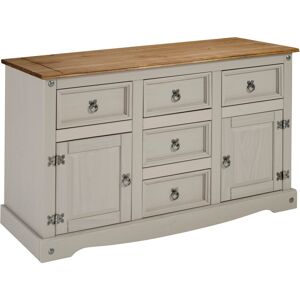 Brambly Cottage Bridewell 125 Cm Wide 5 Drawer Pine Solid Wood Sideboard Grey 76cm H X 125cm W X 40cm D Brambly Cottage Bridewell 125 Cm Wide 5 Drawer Pine Solid Wood Sideboard Grey 76cm H X 125cm W X 40cm D