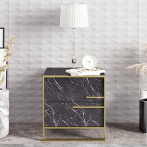 Etta Avenue Mario 2 Drawer Bedside Table Black 52cm H X 50cm W X 38.5cm D Etta Avenue Mario 2 Drawer Bedside Table Black 52cm H X 50cm W X 38.5cm D