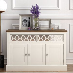 Marlow Home Co. Sufly 112.7cm Wide 3 Door 2 Drawer Sideboard Ivory 73.4cm H X 112.7cm W X 39.8cm D Marlow Home Co. Sufly 112.7cm Wide 3 Door 2 Drawer Sideboard Ivory 73.4cm H X 112.7cm W X 39.8cm D