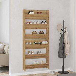 Latitude Run Wall Shoe Cabinets With Shelf 2 Pcs Engineered Wood Artisan Oak 18 Latitude Run Wall Shoe Cabinets With Shelf 2 Pcs Engineered Wood Artisan Oak 18