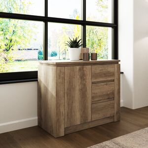 ClassicLiving Allred 85.5Cm Wide 3 Drawer Sideboard Oak 69.5cm H X 85.5cm W X 39.6cm D ClassicLiving Allred 85.5Cm Wide 3 Drawer Sideboard Oak 69.5cm H X 85.5cm W X 39.6cm D