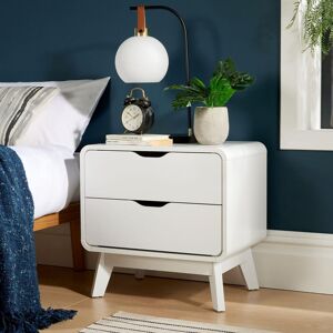 17 Stories Mosra 2 Drawer Bedside Table Storage Unit White 53.7cm H X 55cm W X 40cm D 17 Stories Mosra 2 Drawer Bedside Table Storage Unit White 53.7cm H X 55cm W X 40cm D