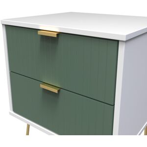 Canora Grey Fully Assembled Alizay Manufactured Wood Bedside Table White/Labrador Green 50.5cm H X 39.5cm W X 41.5cm D Canora Grey Fully Assembled Alizay Manufactured Wood Bedside Table White/Labrador Green 50.5cm H X 39.5cm W X 41.5cm D