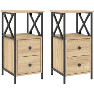 Borough Wharf Kintore 2 Drawer Bedside Table Sonoma Oak 70cm H X 34cm W X 35.5cm D Borough Wharf Kintore 2 Drawer Bedside Table Sonoma Oak 70cm H X 34cm W X 35.5cm D