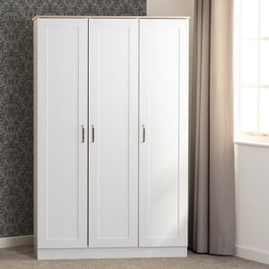 Marlow Home Co. Henryville 3 Door Manufactured Wood Wardrobe White 187.5cm H X 119.5cm W X 53.5cm D Marlow Home Co. Henryville 3 Door Manufactured Wood Wardrobe White 187.5cm H X 119.5cm W X 53.5cm D