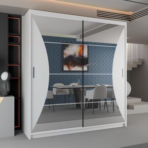 Metro Modern 2 Door Sliding Mirror Wardrobe – Stylish Bedroom Storage in 2 Sizes and 3 Colours White 217cm H x 150cm W x 62cm D Metro Modern 2 Door Sliding Mirror Wardrobe – Stylish Bedroom Storage in 2 Sizes and 3 Colours White 217cm H x 150cm W x 62cm D