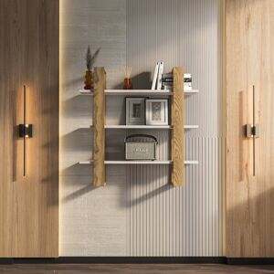 Ivy Bronx Demandrea Wallshelf White Walnut 90cm H X 90cm W X 25.6cm D Ivy Bronx Demandrea Wallshelf White Walnut 90cm H X 90cm W X 25.6cm D