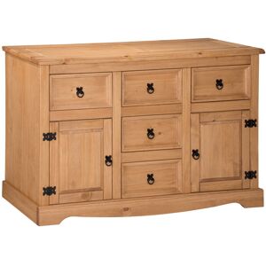 Brambly Cottage Bridewell 125 Cm Wide 5 Drawer Pine Solid Wood Sideboard Antique Wax 76cm H X 125cm W X 40cm D Brambly Cottage Bridewell 125 Cm Wide 5 Drawer Pine Solid Wood Sideboard Antique Wax 76cm H X 125cm W X 40cm D