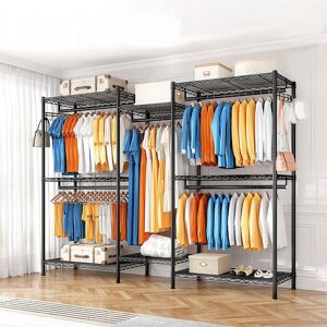 Naomi Clothes Rail For Hanging Clothes, Metal Hangers, Freestanding Wardrobe Black Naomi Clothes Rail For Hanging Clothes, Metal Hangers, Freestanding Wardrobe Black